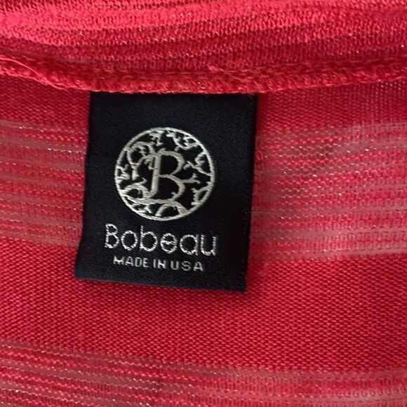 Bobeau 3/4 sleeve top coral sheer sz XS - Picture 7 of 8